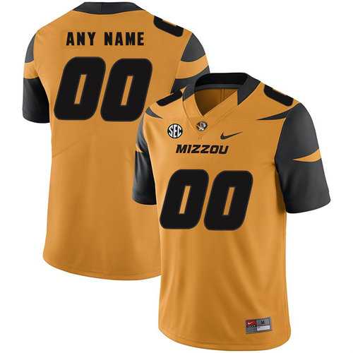 Mens Missouri Tigers Customized Gold Nike College Football Jersey